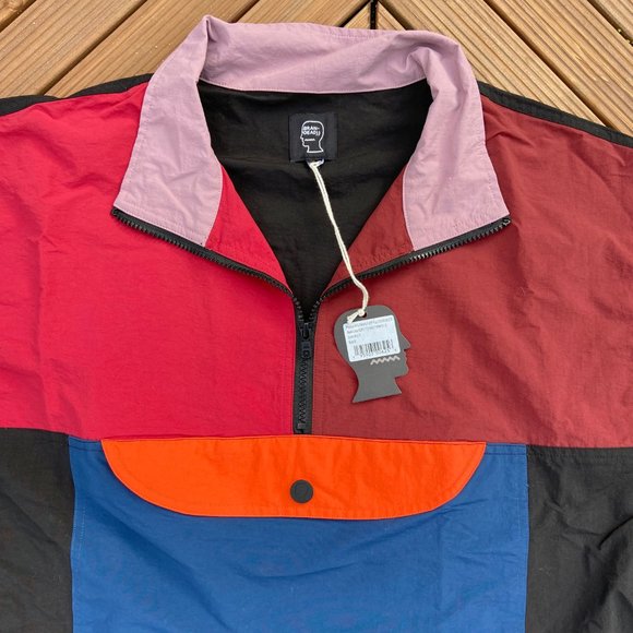 NWT Brain Dead X Gotcha Nylon Half Zip Pull Over-Multi SZ S - Picture 5 of 5